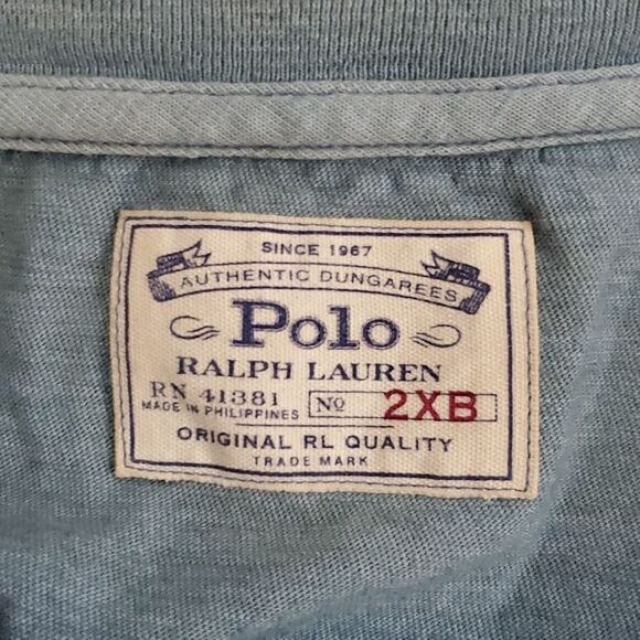 Polo Blue Striped "Training Facility" T Shirt Size 2XB - Picture 6 of 9